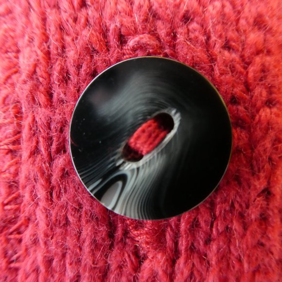 Vintage Red Cardigan Sweater Vest Ivy Embroidered Grandpa Button Front Stripe L - Picture 4 of 6